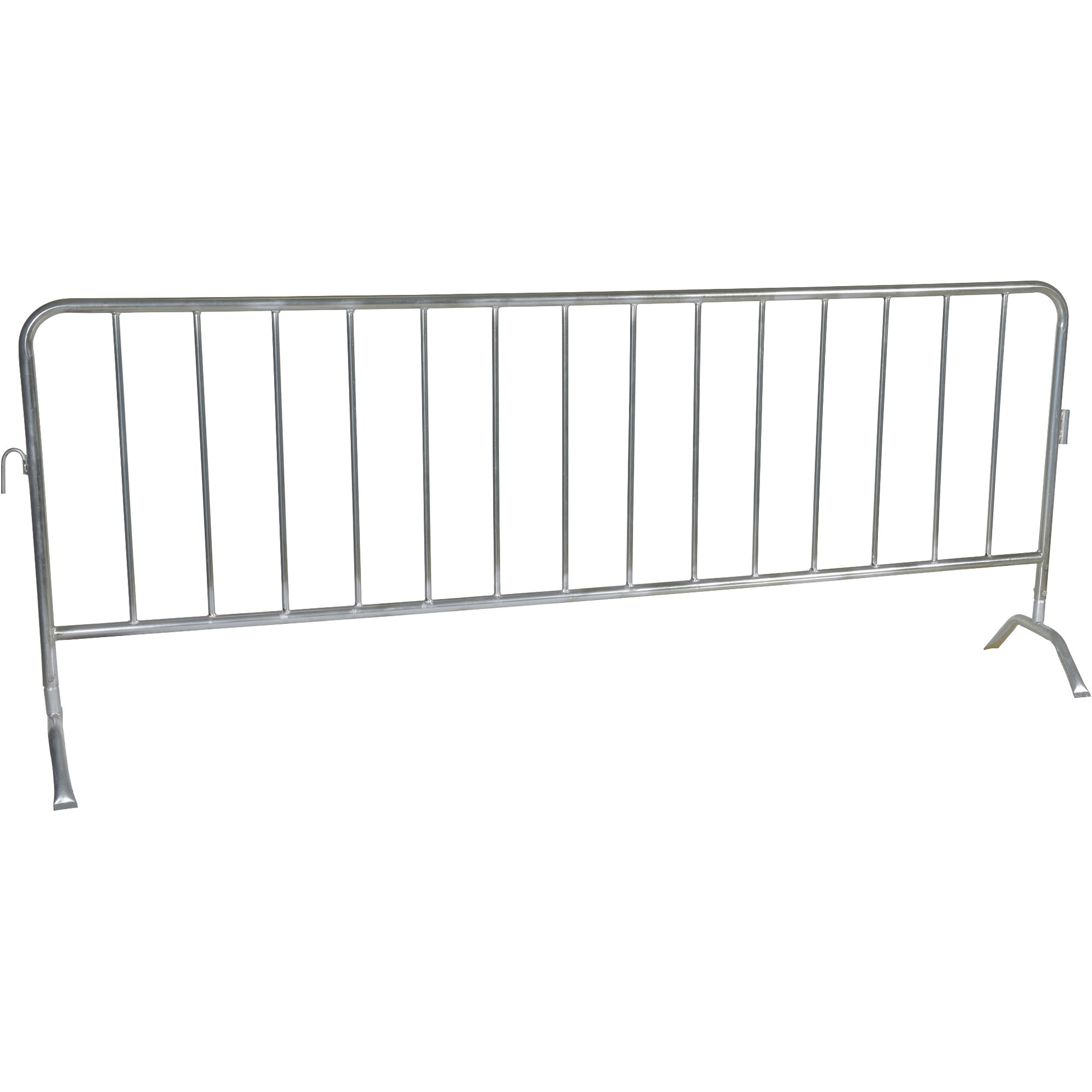 Vestil Crowd Control Interlocking Barrier - 8.4ft., 1.25in. Rail Diameter, Bright Zinc Finish, Model# PRAIL-102-G